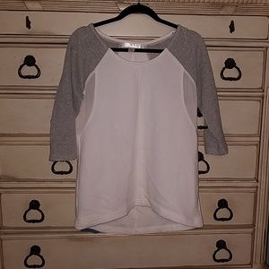 Kenar white with gray mesh sleeves sweatshirt